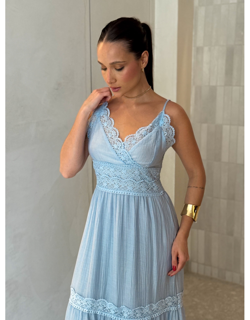 Vestido Chiffon Érica Azul