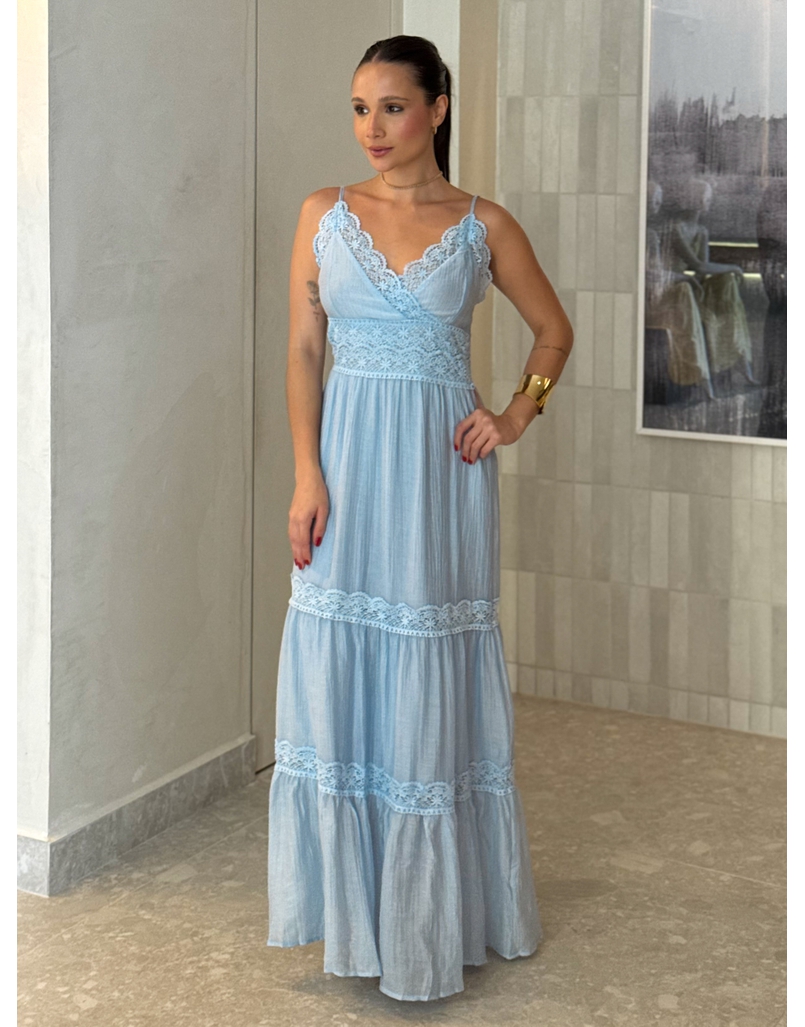 Vestido Chiffon Érica Azul