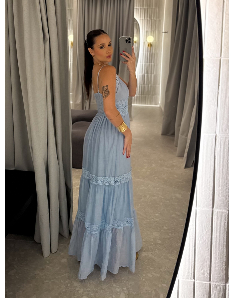 Vestido Chiffon Érica Azul