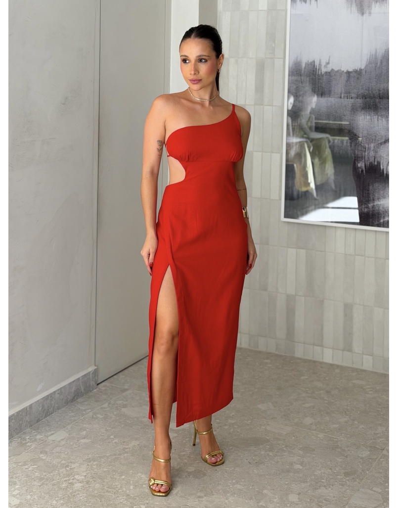 Vestido Midi Helena Vermelho