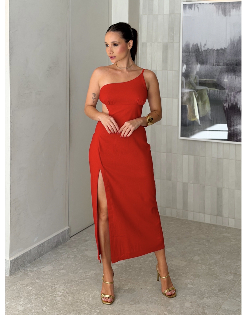 Vestido Midi Helena Vermelho