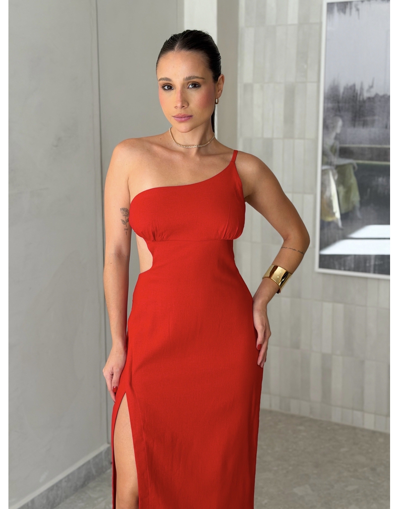 Vestido Midi Helena Vermelho