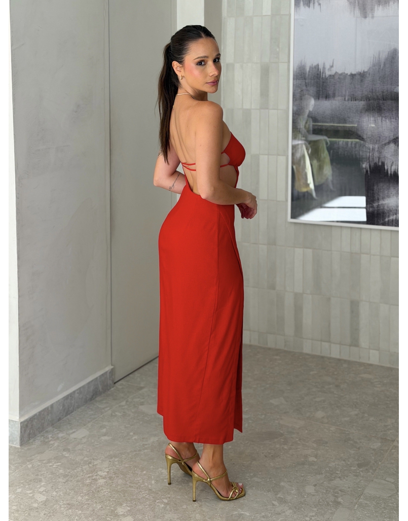 Vestido Midi Helena Vermelho