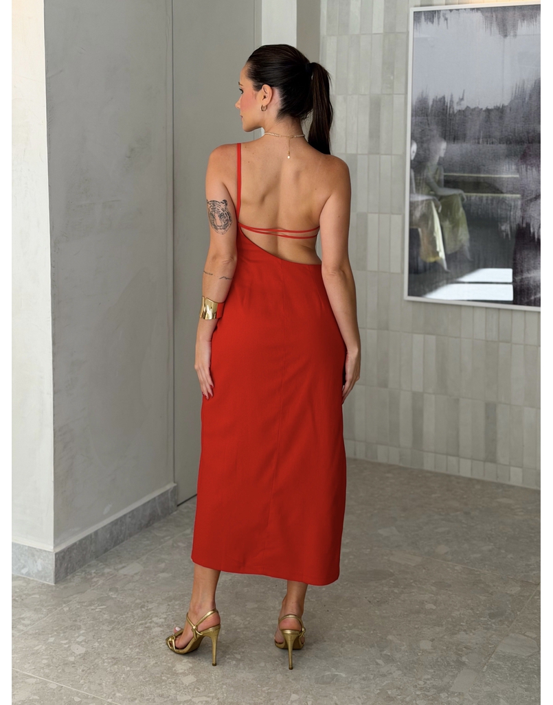 Vestido Midi Helena Vermelho