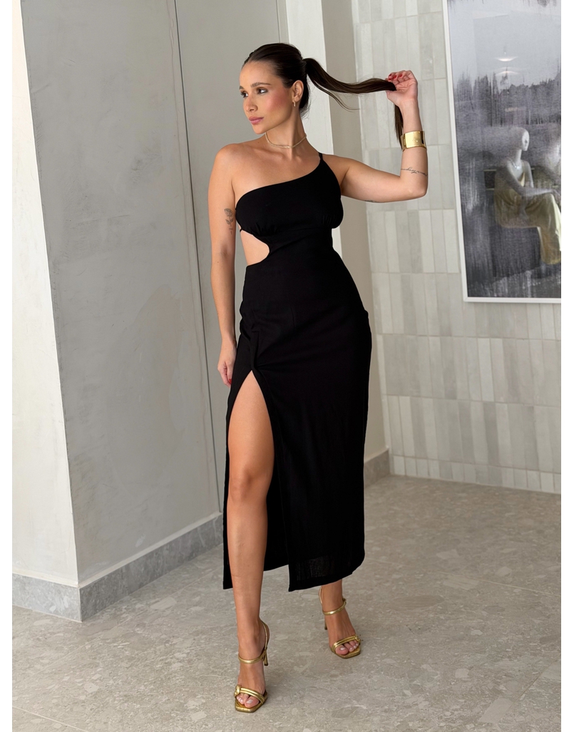 Vestido Midi Helena Preto 