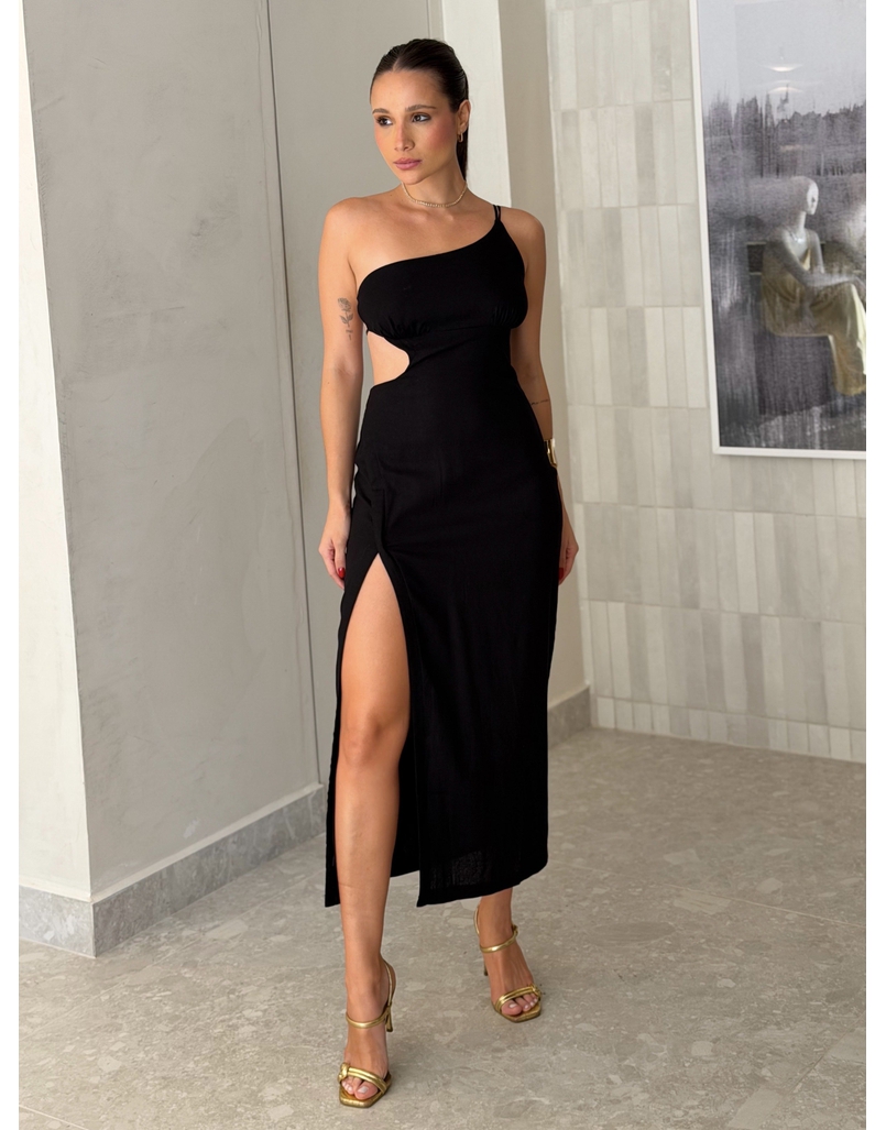 Vestido Midi Helena Preto 