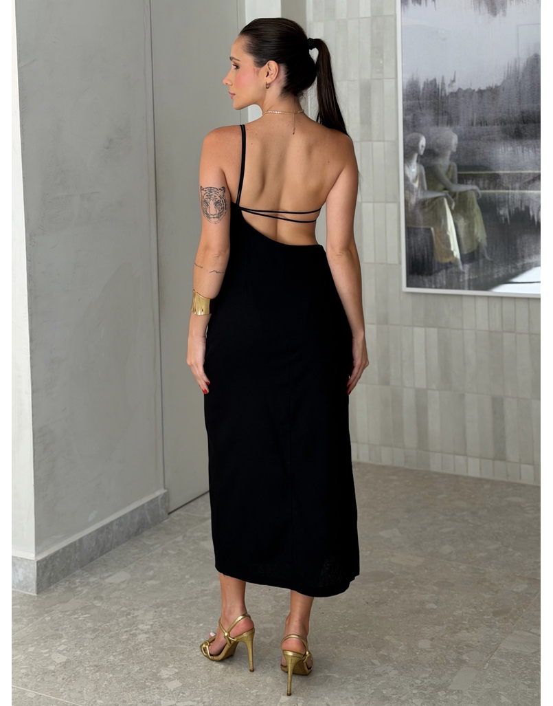Vestido Midi Helena Preto 