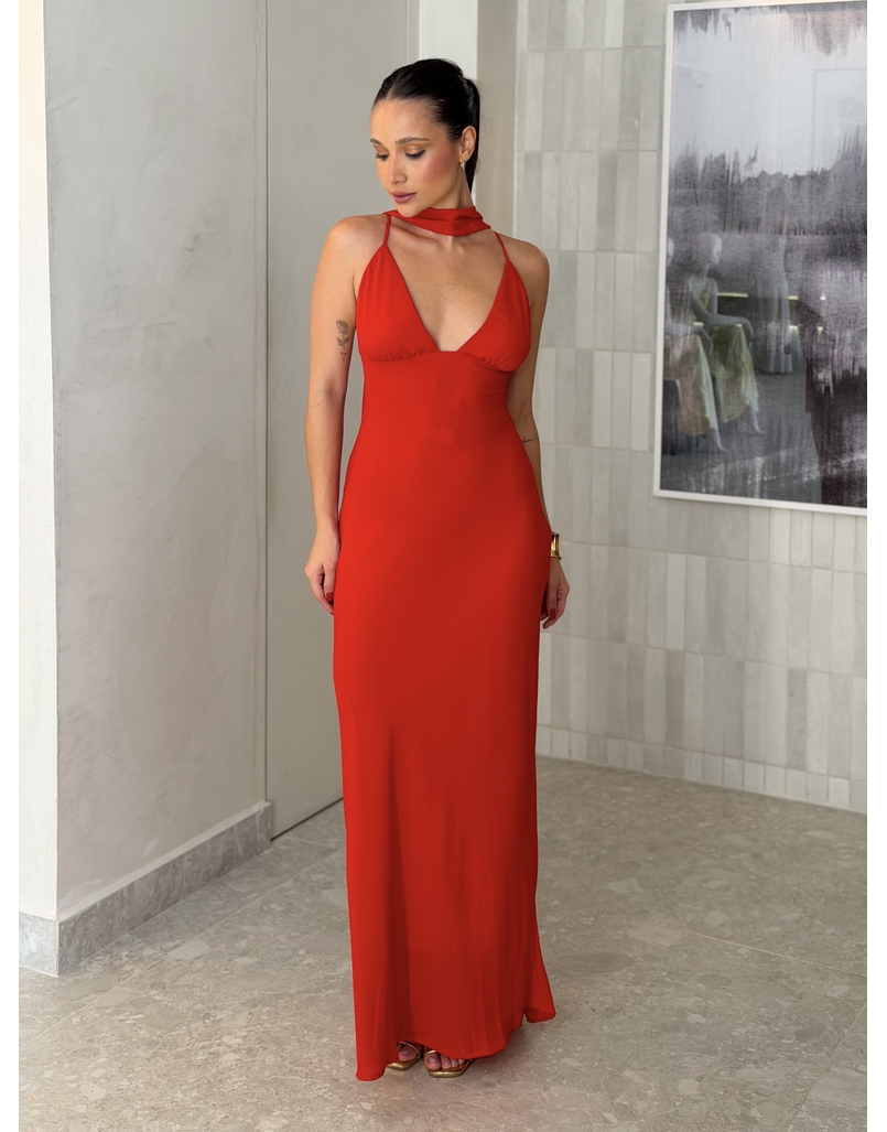 Vestido Midi Fernanda Vermelho 