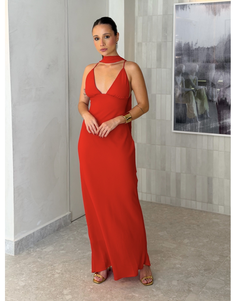 Vestido Midi Fernanda Vermelho 
