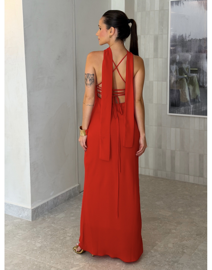 Vestido Midi Fernanda Vermelho 