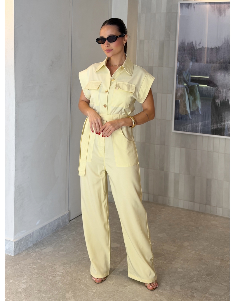 Macacão Botões Maristela Manteiga