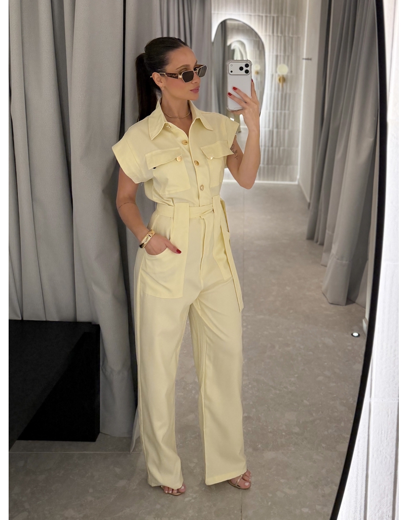 Macacão Botões Maristela Manteiga