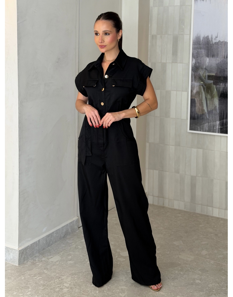 Macacão Botões Maristela Preto 