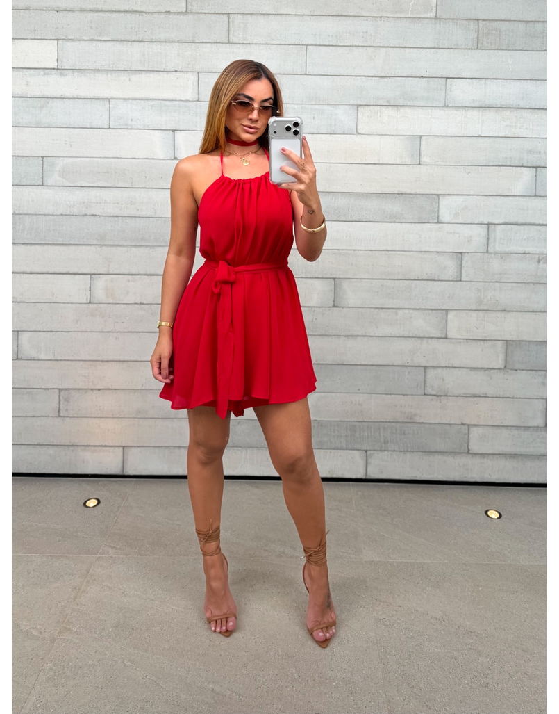 Macaquinho Frente Única Cecília Vermelho 