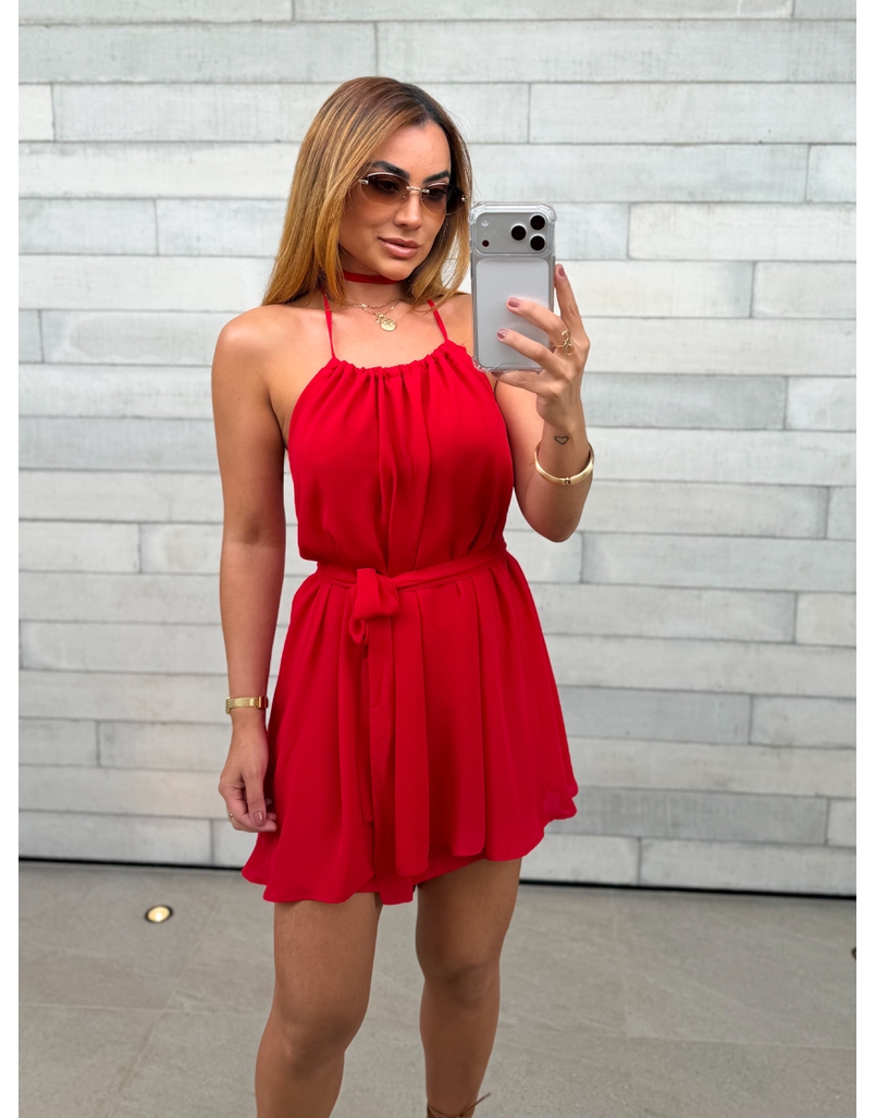 Macaquinho Frente Única Cecília Vermelho 