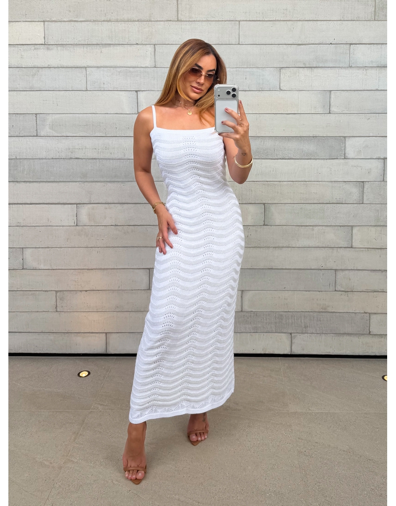 Vestido Lurex Estrela Branco