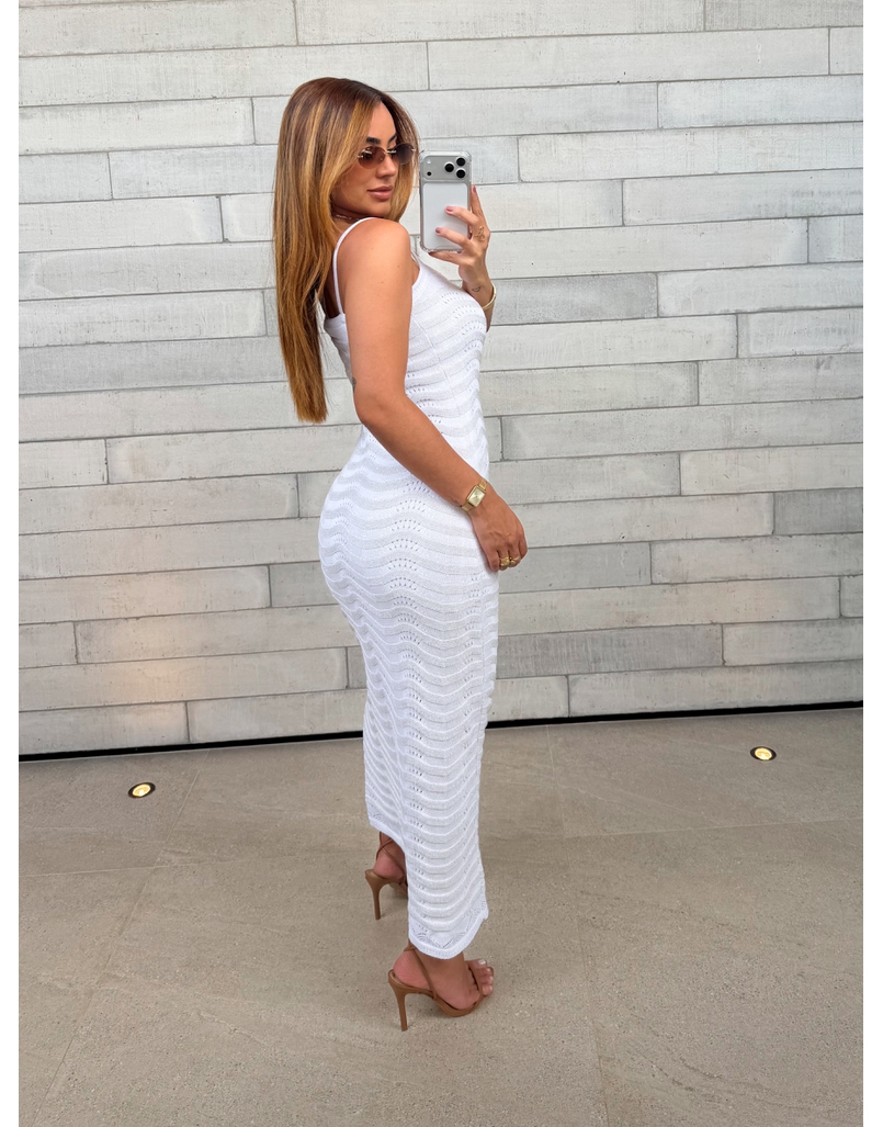 Vestido Lurex Estrela Branco