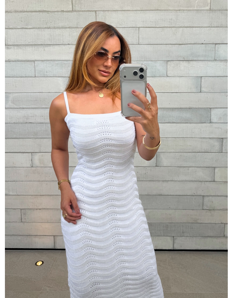 Vestido Lurex Estrela Branco