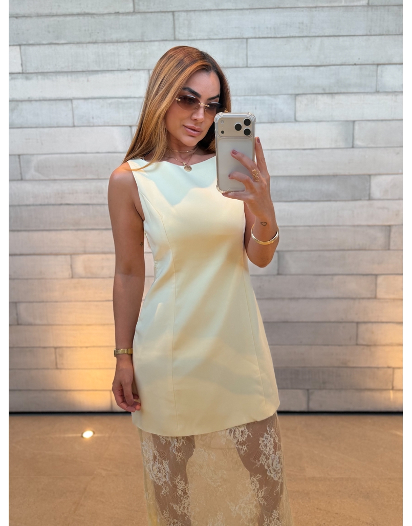 Vestido Rendado Vera Amarelo 