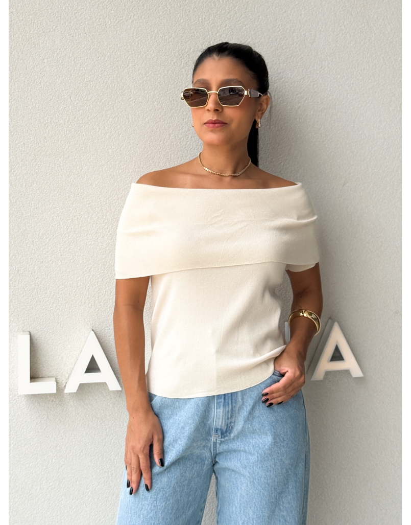 Blusa Ombro a Ombro Aura Marfim