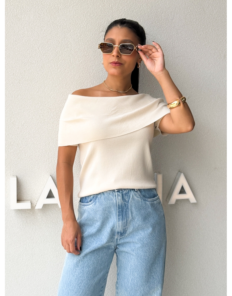 Blusa Ombro a Ombro Aura Marfim