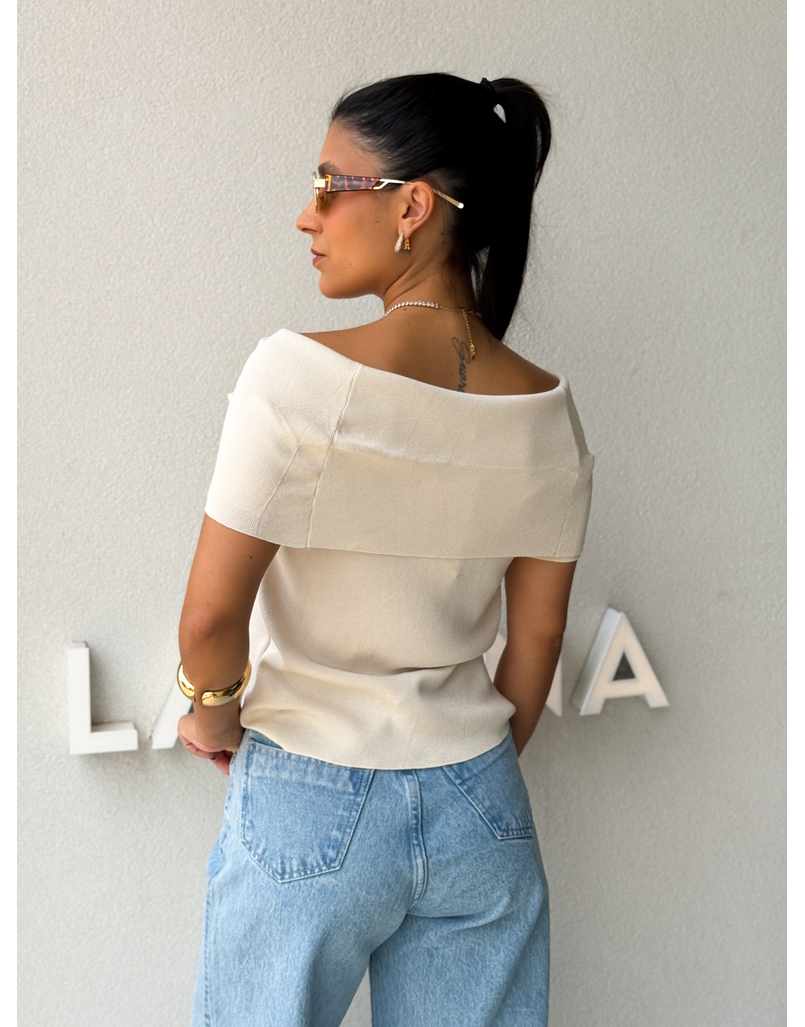 Blusa Ombro a Ombro Aura Marfim