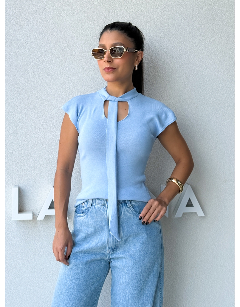Blusa Amarração Giselle Baby Blue