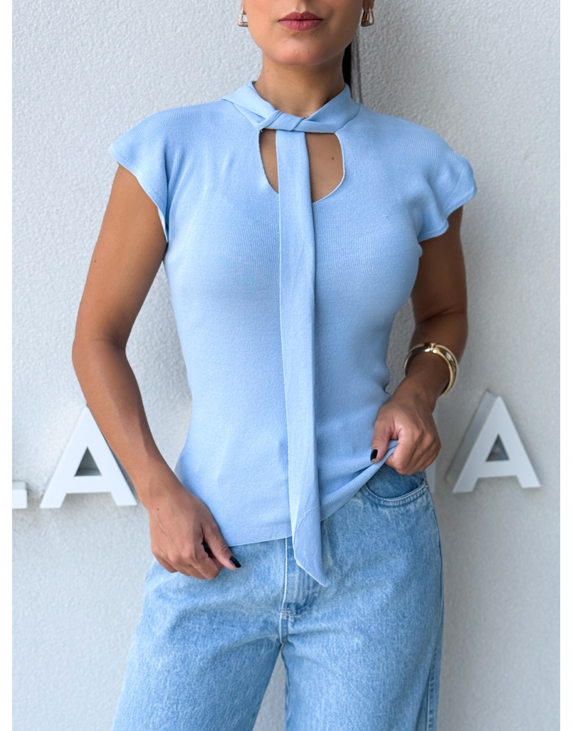 Blusa Amarração Giselle Baby Blue