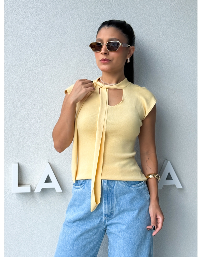 Blusa Amarração Giselle Manteiga