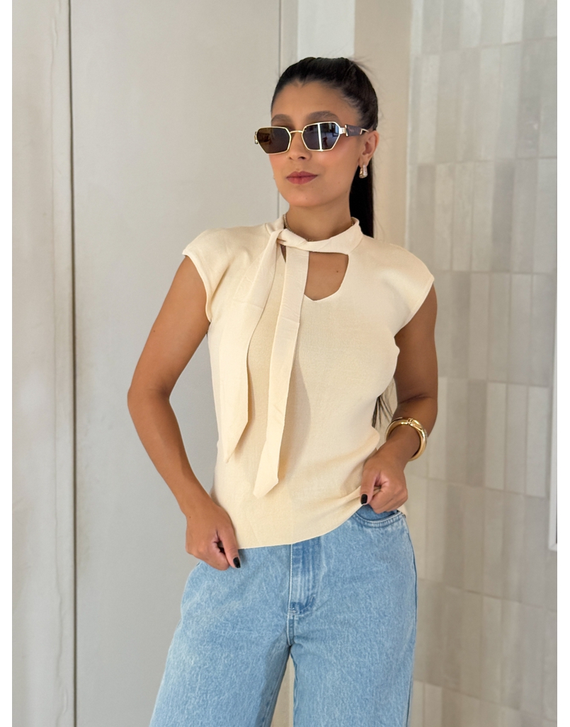 Blusa Amarração Giselle Areia