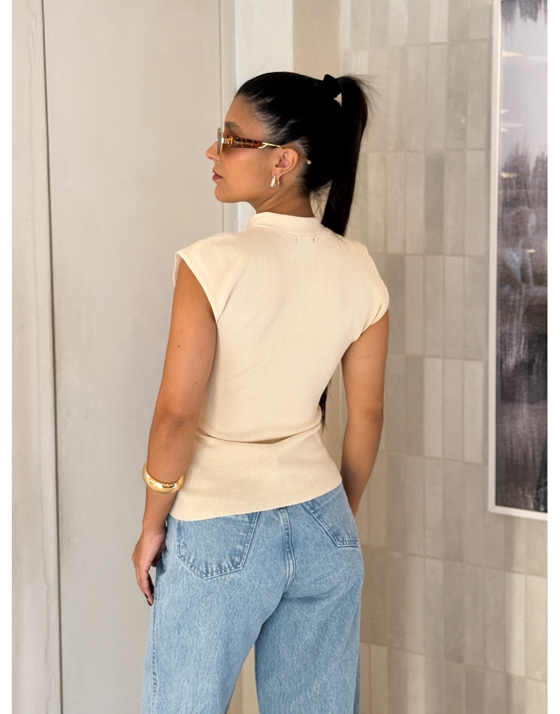 Blusa Amarração Giselle Areia