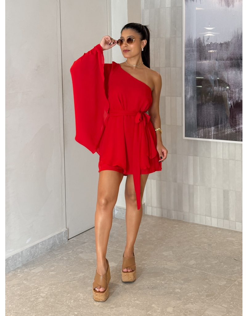 Macaquinho Bata Francine Vermelho