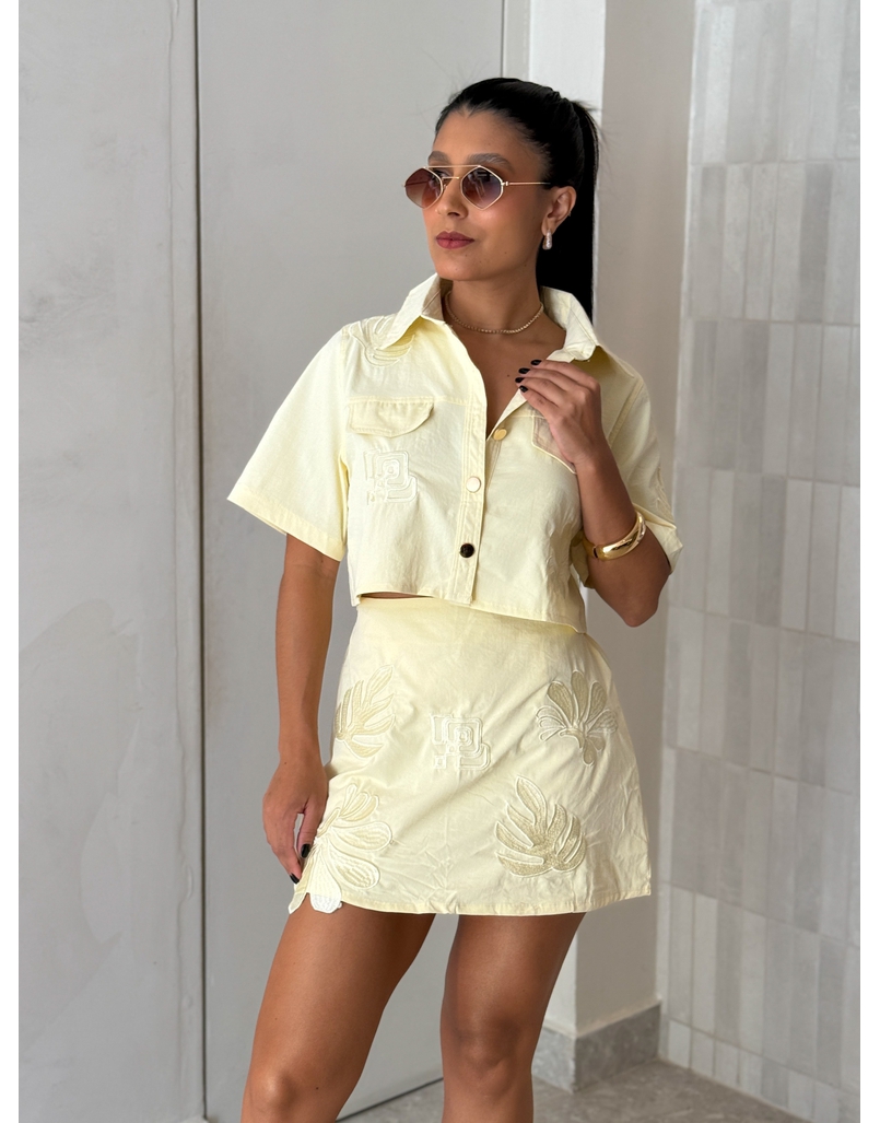 Conjunto Short Saia Safira Manteiga