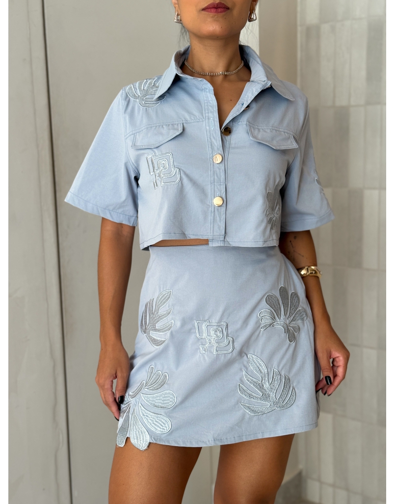 Conjunto Short Saia Safira Azul 