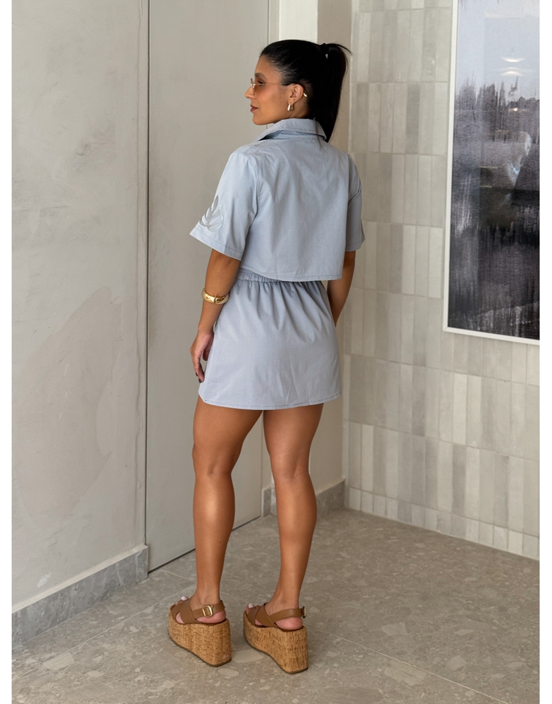 Conjunto Short Saia Safira Azul 