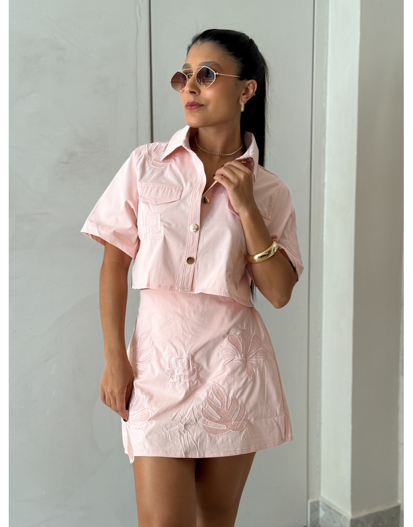 Conjunto Short Saia Safira Rosa
