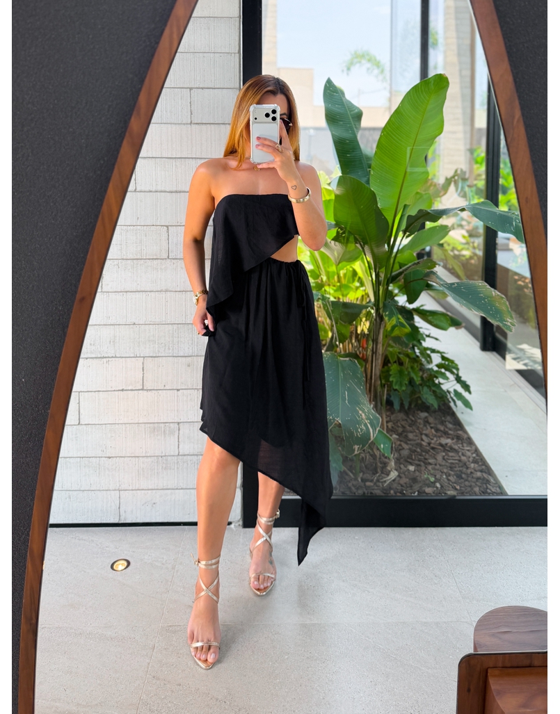 Vestido Midi Lorena Preto