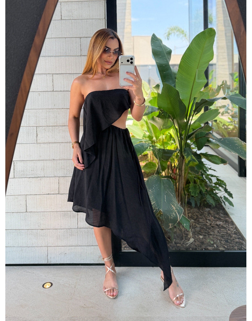 Vestido Midi Lorena Preto