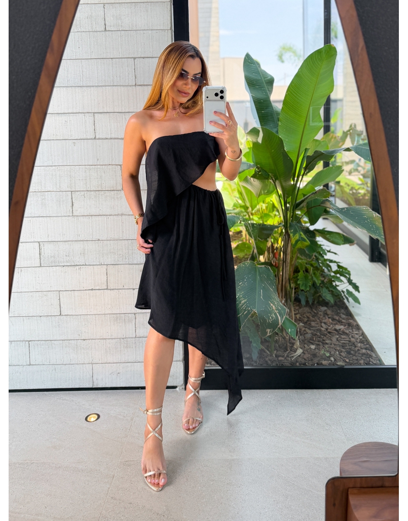 Vestido Midi Lorena Preto