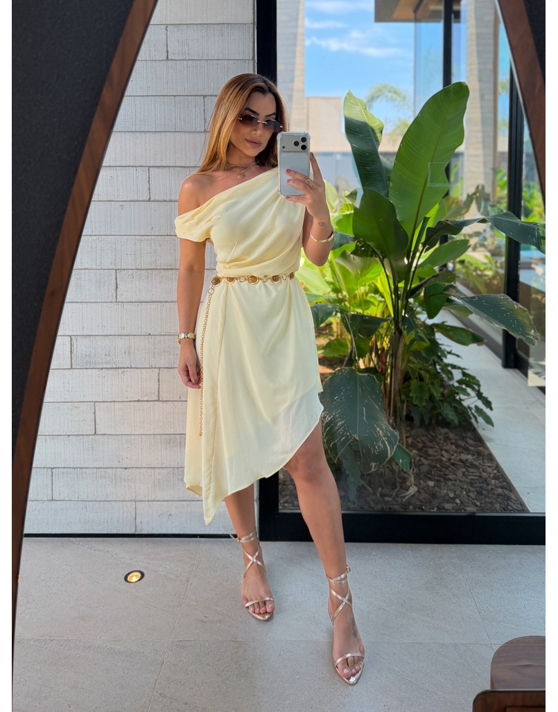 Vestido Degage Manteiga