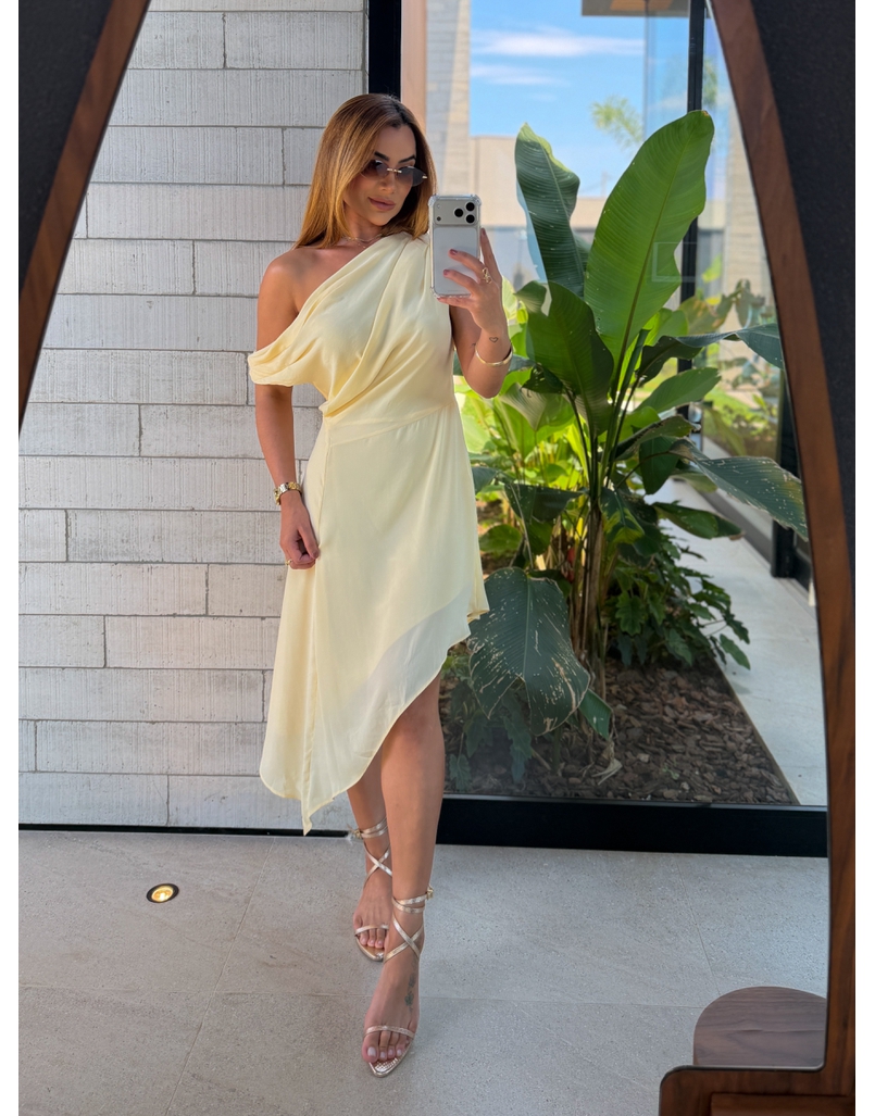 Vestido Degage Manteiga