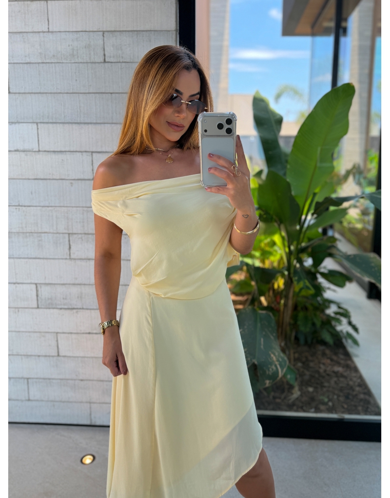 Vestido Degage Manteiga