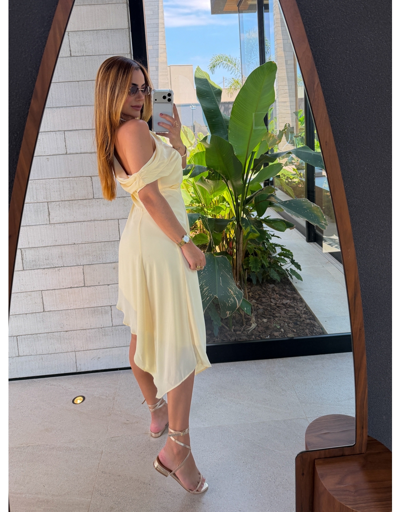 Vestido Degage Manteiga