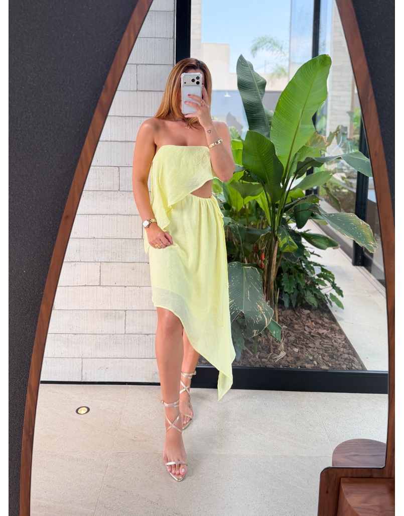 Vestido Midi Lorena Amarelo