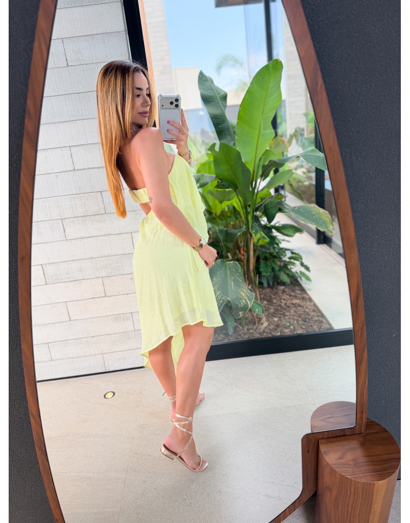 Vestido Midi Lorena Amarelo