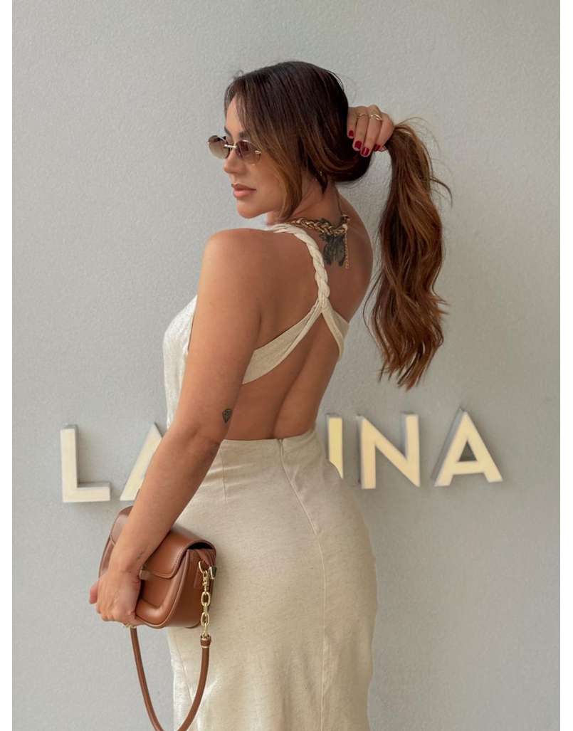 Vestido Midi Selena Areia