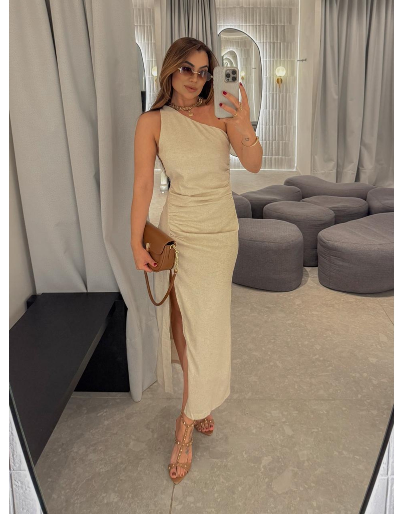 Vestido Midi Selena Areia