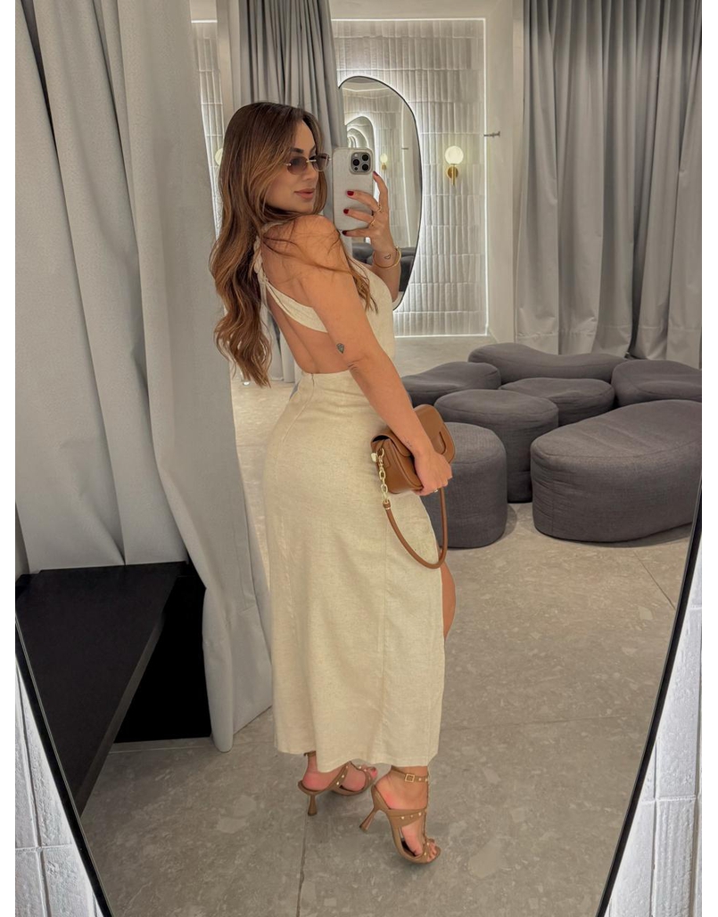 Vestido Midi Selena Areia