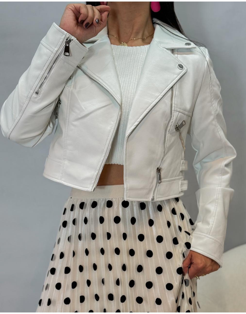 Jaqueta Couro Fake Bariloche Branca