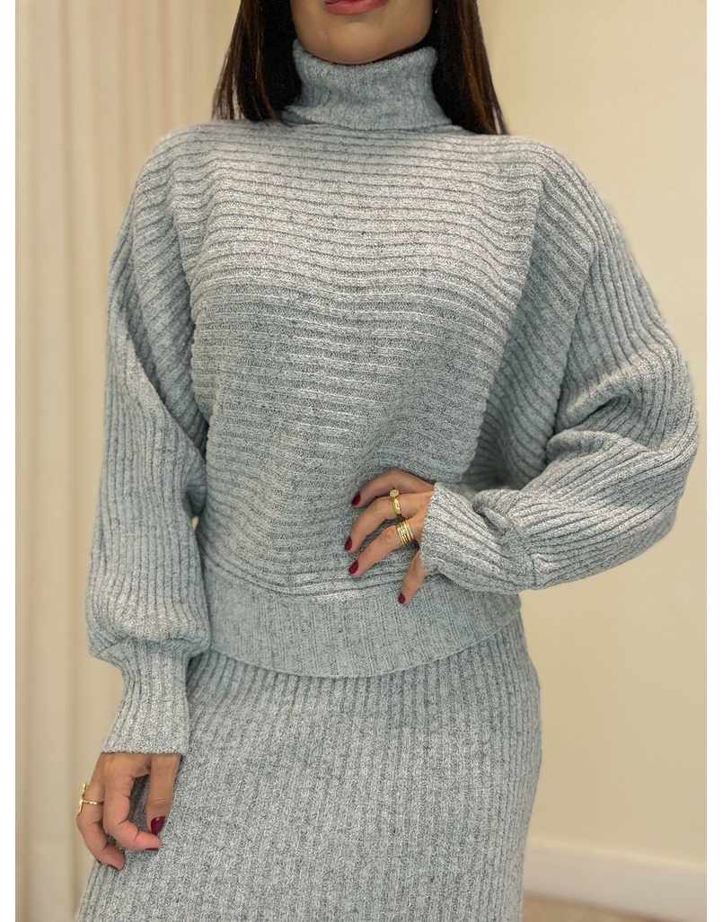 Conjunto Saia Mousse Cinza